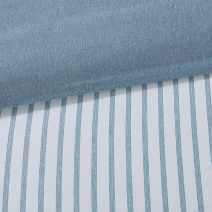 Madison Park Essentials Braydon Blue Reversible Stripe Down Alternative Comforter Set