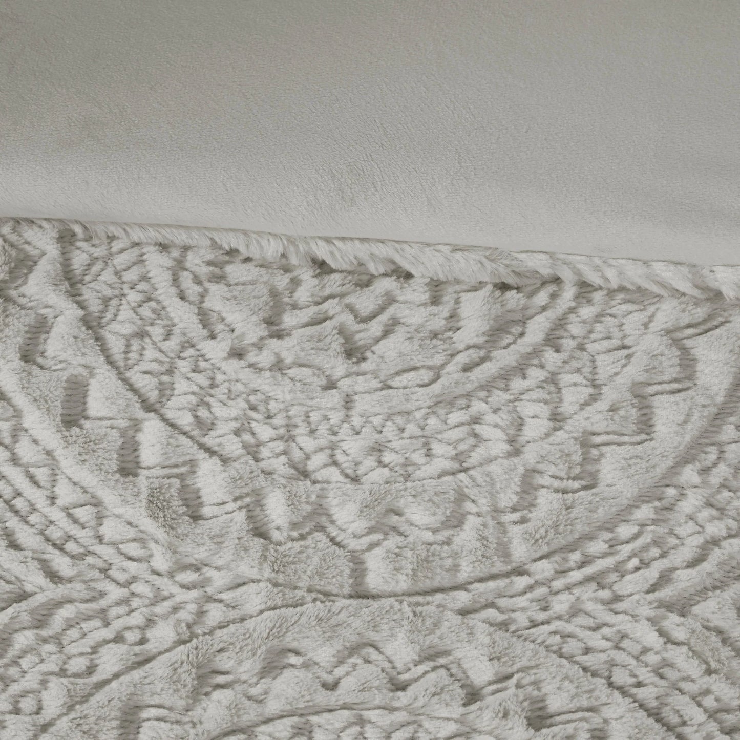 Madison Park Nova Embroidered Medallion Faux Fur Plush Comforter Set