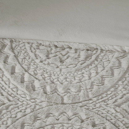 Madison Park Nova Embroidered Medallion Faux Fur Plush Comforter Set