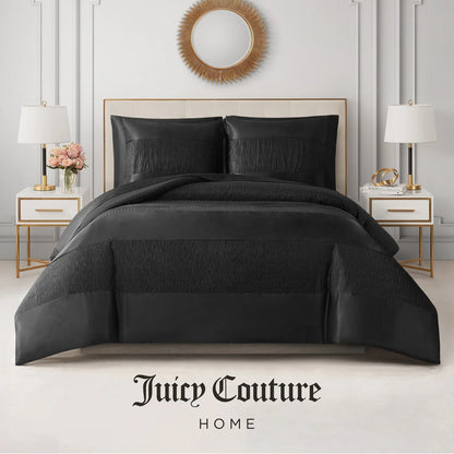Juicy Couture Glam Night Black Stripe Comforter Bedding Set