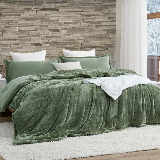 Softer than Soft? - Coma Inducer? Oversized Comforter Set - Double Plush Montana Green