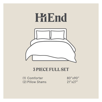 HiEnd Accents Windowpane Plaid Modern Rustic Bedding 3 Piece Comforter Set