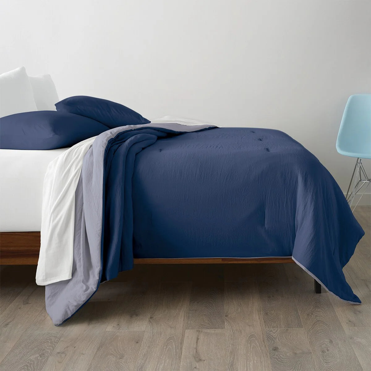 Ella Jayne Reversible Brushed Microfiber Plush Down-Alternative Comforter Set