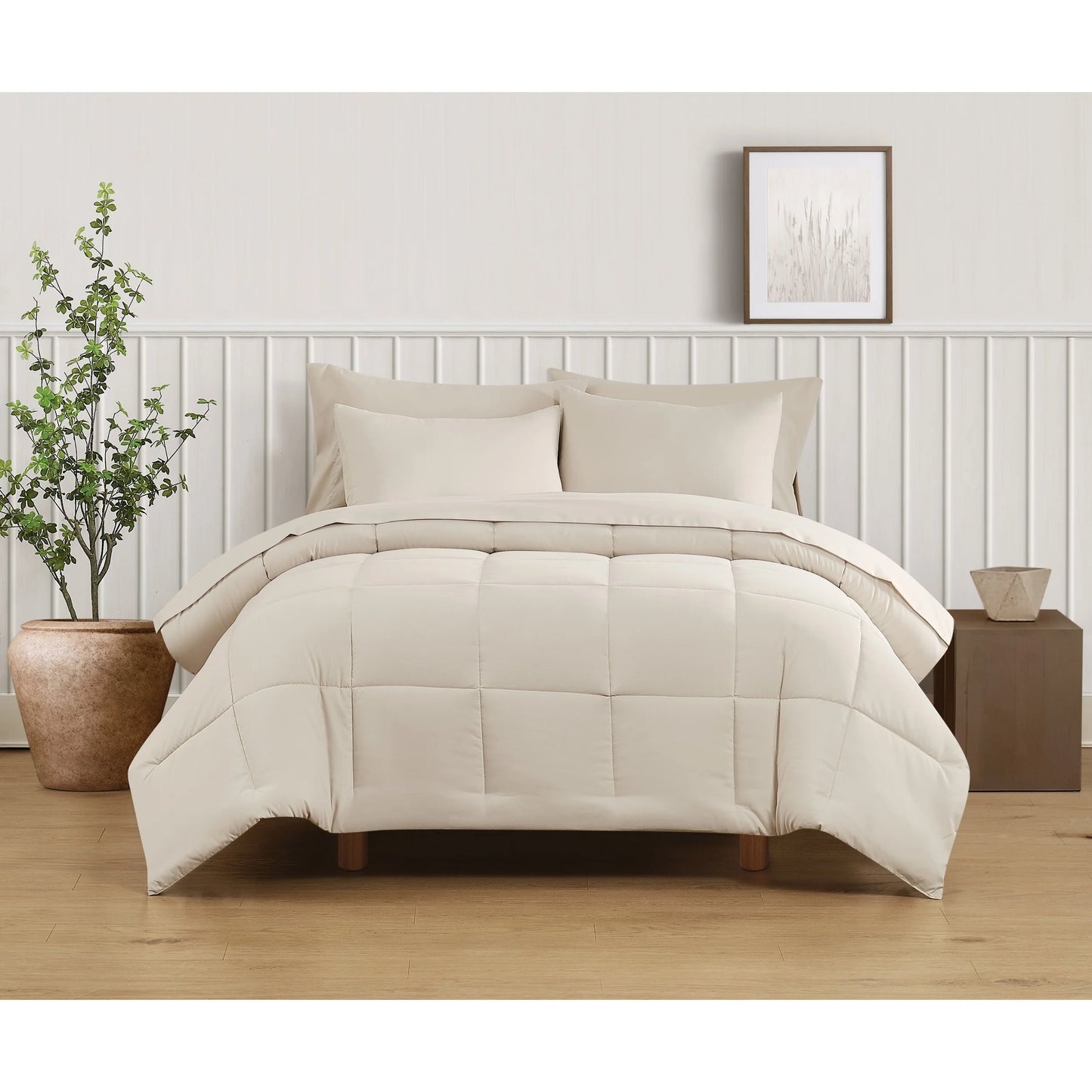 Truly Soft Green Recycled Solid Comforter Set