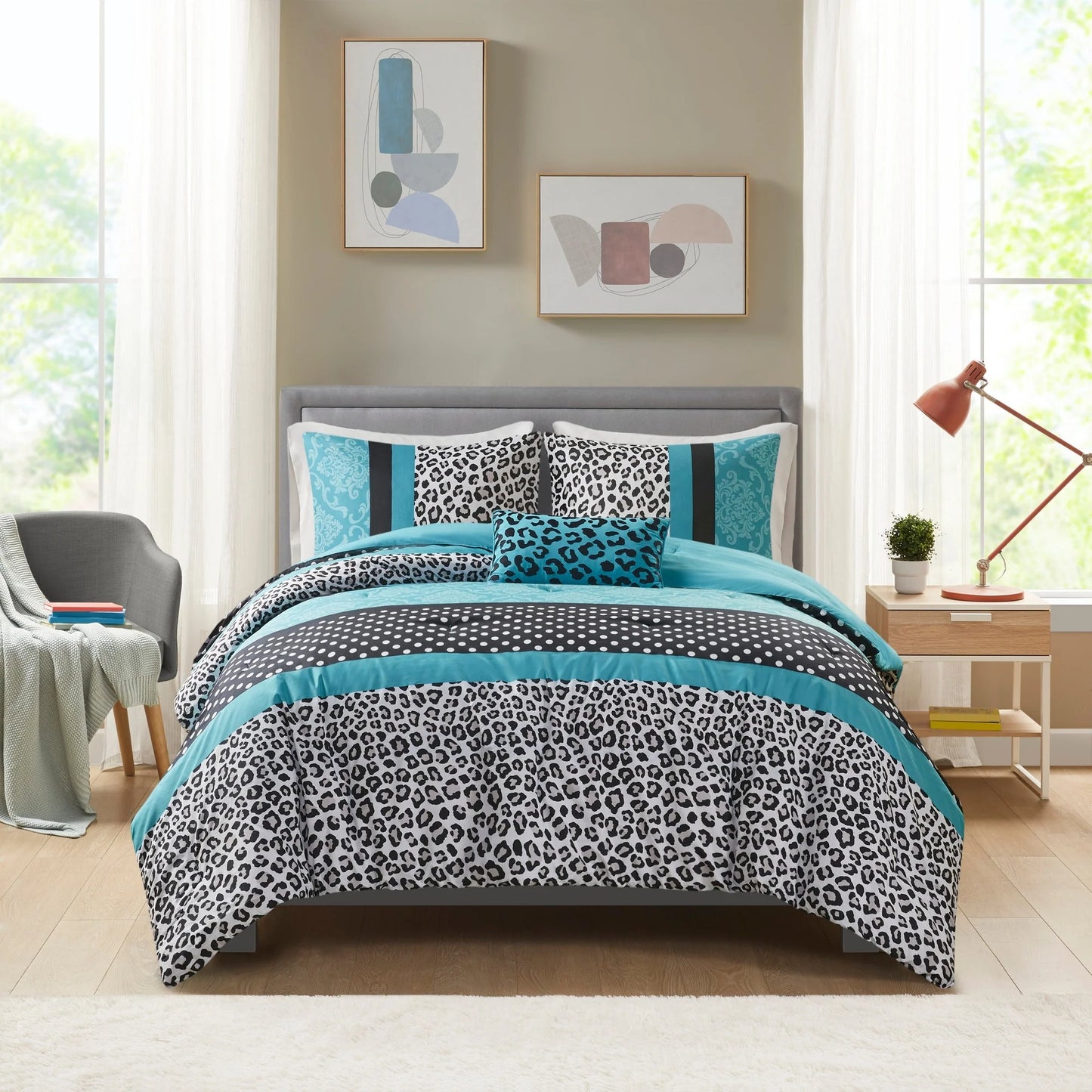 Camille Teal Comforter Set by Intelligent Design