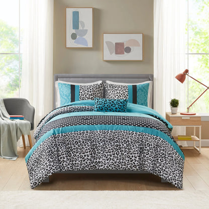 Camille Teal Comforter Set by Intelligent Design