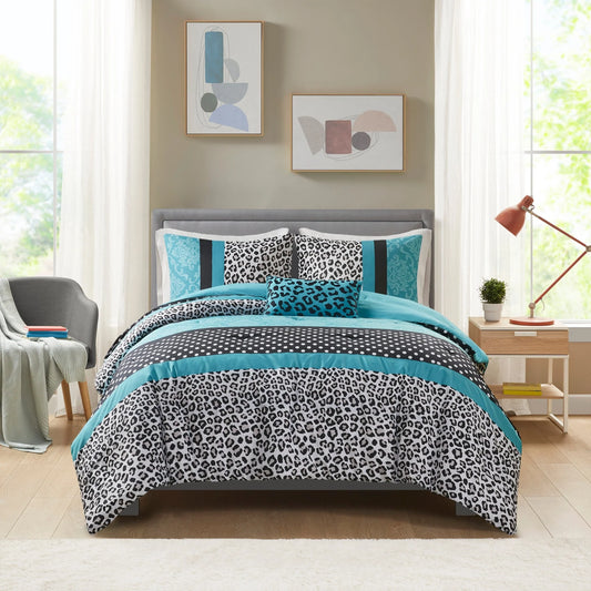 Camille Teal Comforter Set by Intelligent Design