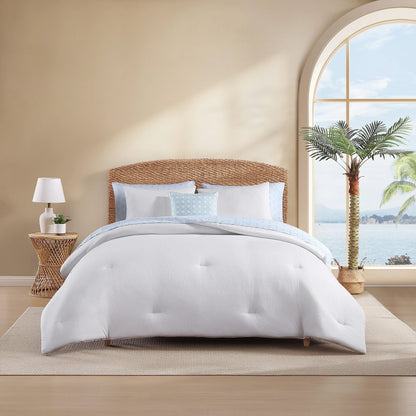 Tommy Bahama Seersucker Solid Reversible 8 Piece Comforter Bonus Set