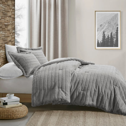 Madison Park Eve Faux Fur Comforter Set