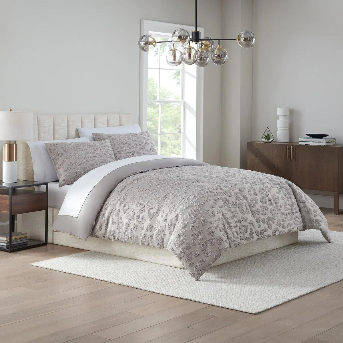 Nine West Mia Tufted Leopard Texture Comforter Set