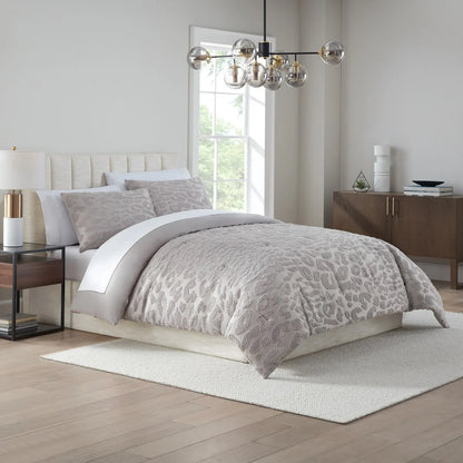 Nine West Mia Tufted Leopard Texture Comforter Set