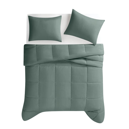 Truly Soft Green Recycled Solid Comforter Set