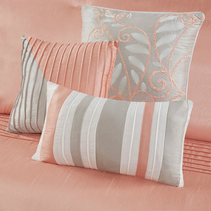 Madison Park Olympia 7-piece Coral Comforter Set