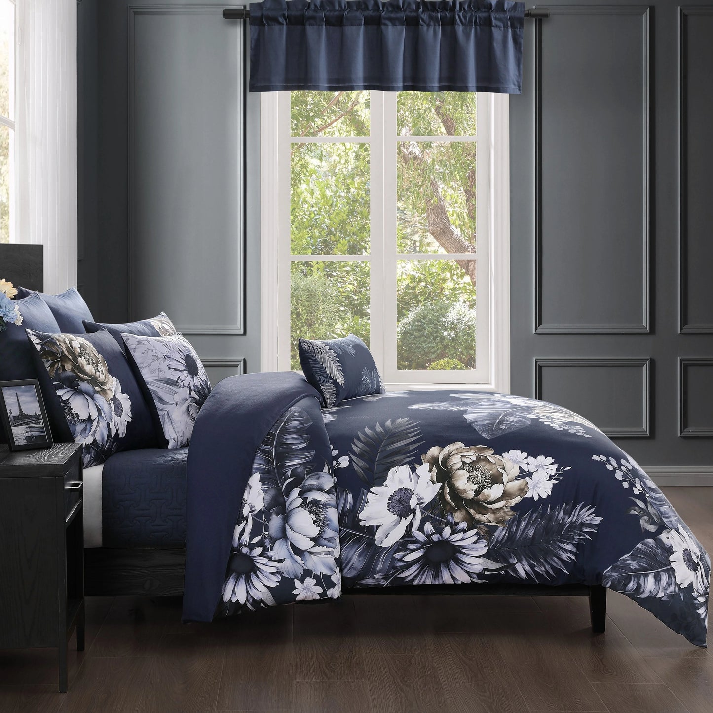 Bebejan Forget Me Not 100% Cotton Sateen 5-Piece Reversible Comforter Set