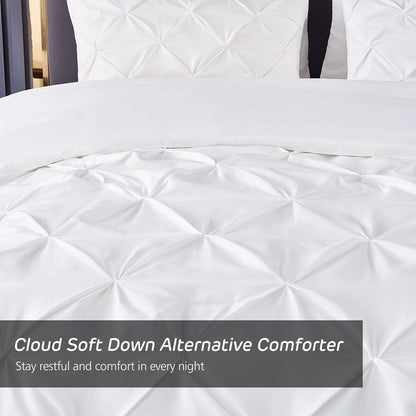 8-piece Pinch Pleated Bed-in-a-Bag Down Alternative Comforter Set
