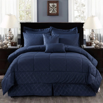 10-piece Solid Color Microfiber Comforter and Sheets Set