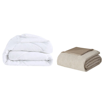 Adalyn 4 Piece Cotton and Rayon from Bamboo Blend Waffle Weave Comforter Cover Set w/removable insert by Clean Spaces