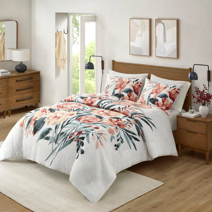 Madison Park Junia 3 Piece Floral Cotton Comforter Set