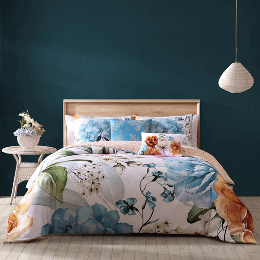 Bebejan Maia Blue 100% Cotton 5-Piece Reversible Comforter Set