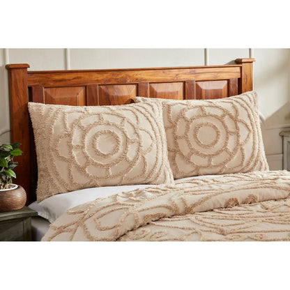 Better Trends Cleo Comforter Set 100% Cotton Tufted Floral Design Soft Plush Chenille Machine Washable Tumble Dry