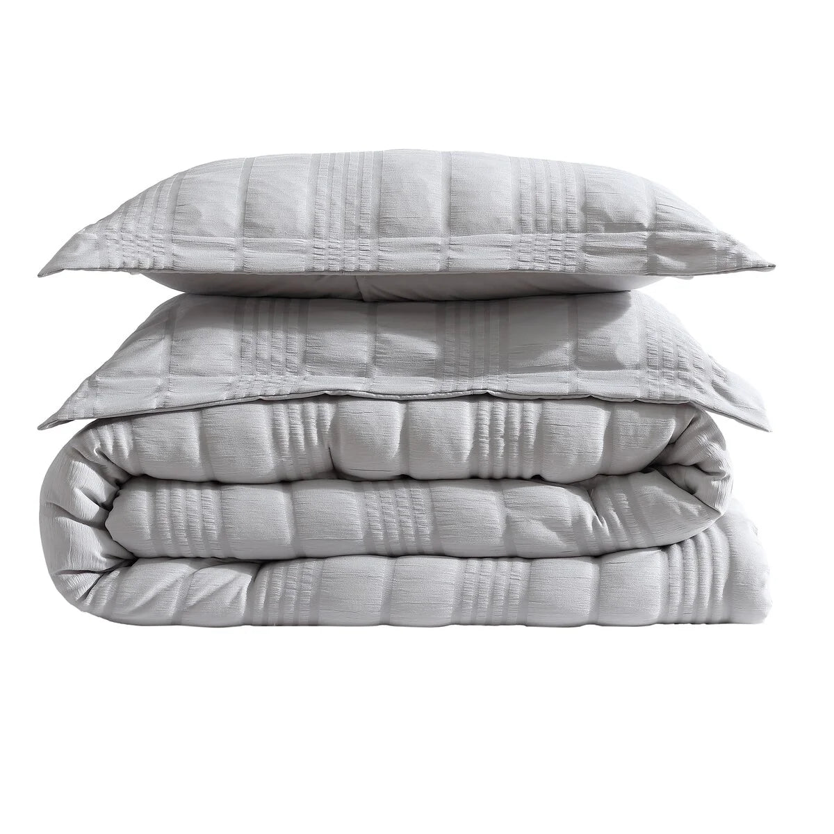 CEDAR COURT Morgan Textured Seersucker Stripe Soft Polyester Seersucker Comforter Set