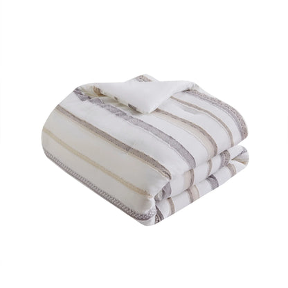 Madison Park Langley 5 Piece Clipped Jacquard Comforter Set