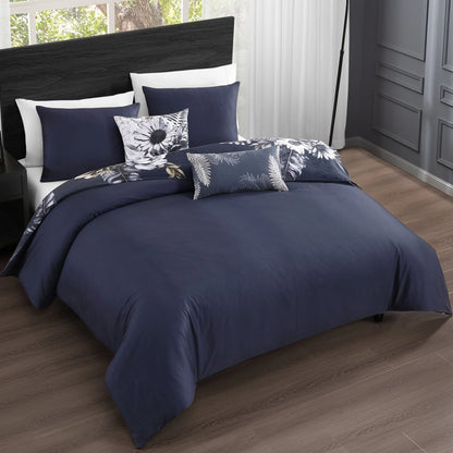 Bebejan Forget Me Not 100% Cotton Sateen 5-Piece Reversible Comforter Set
