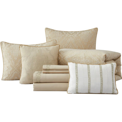 Nanshing Penelope 10 Piece Traditional Damask Comforter Set