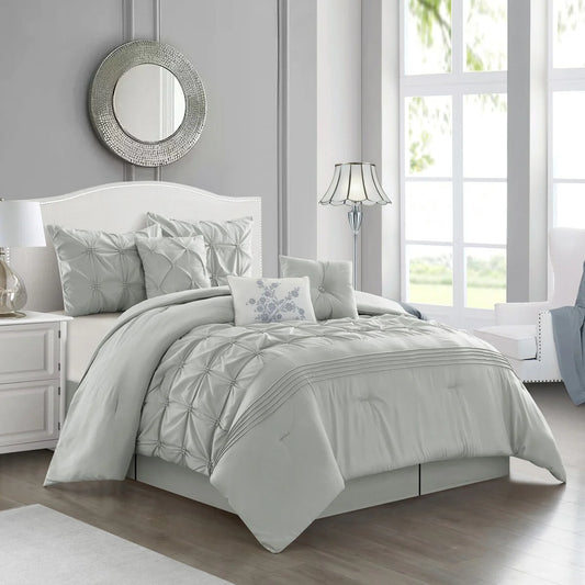 Nanshing Elise 7 Piece Modern Pinch Pleat Comforter Set