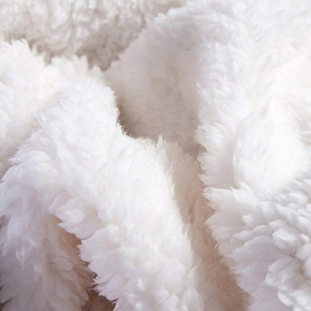 Elegant Comfort 3-Piece Plaid Pattern Sherpa-Backing Reversible Comforter Set