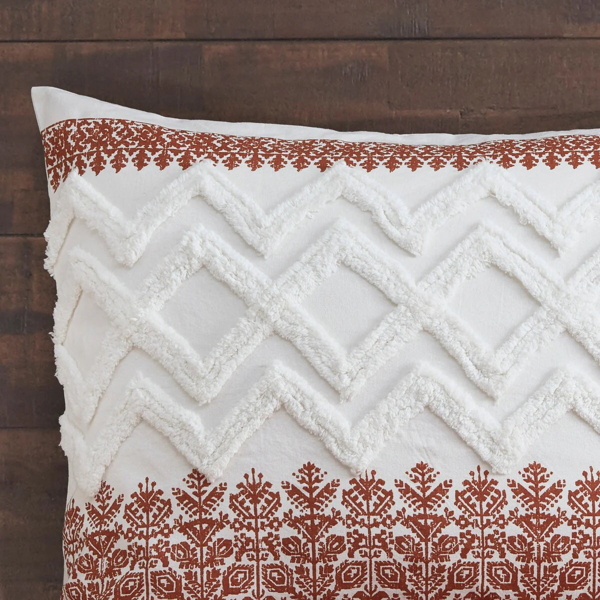 INK+IVY Mila Auburn 3 Piece Cotton Comforter Set with Chenille Tufting
