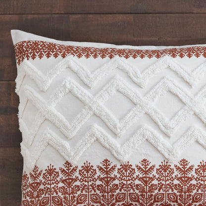 INK+IVY Mila Auburn 3 Piece Cotton Comforter Set with Chenille Tufting