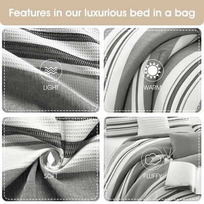 Nanshing Vada 7 Piece Striped Comforter Set
