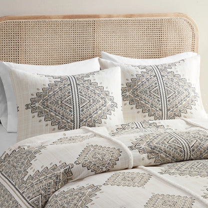 Madison Park Alba 4 Piece Printed Comforter Set with Throw Pillow