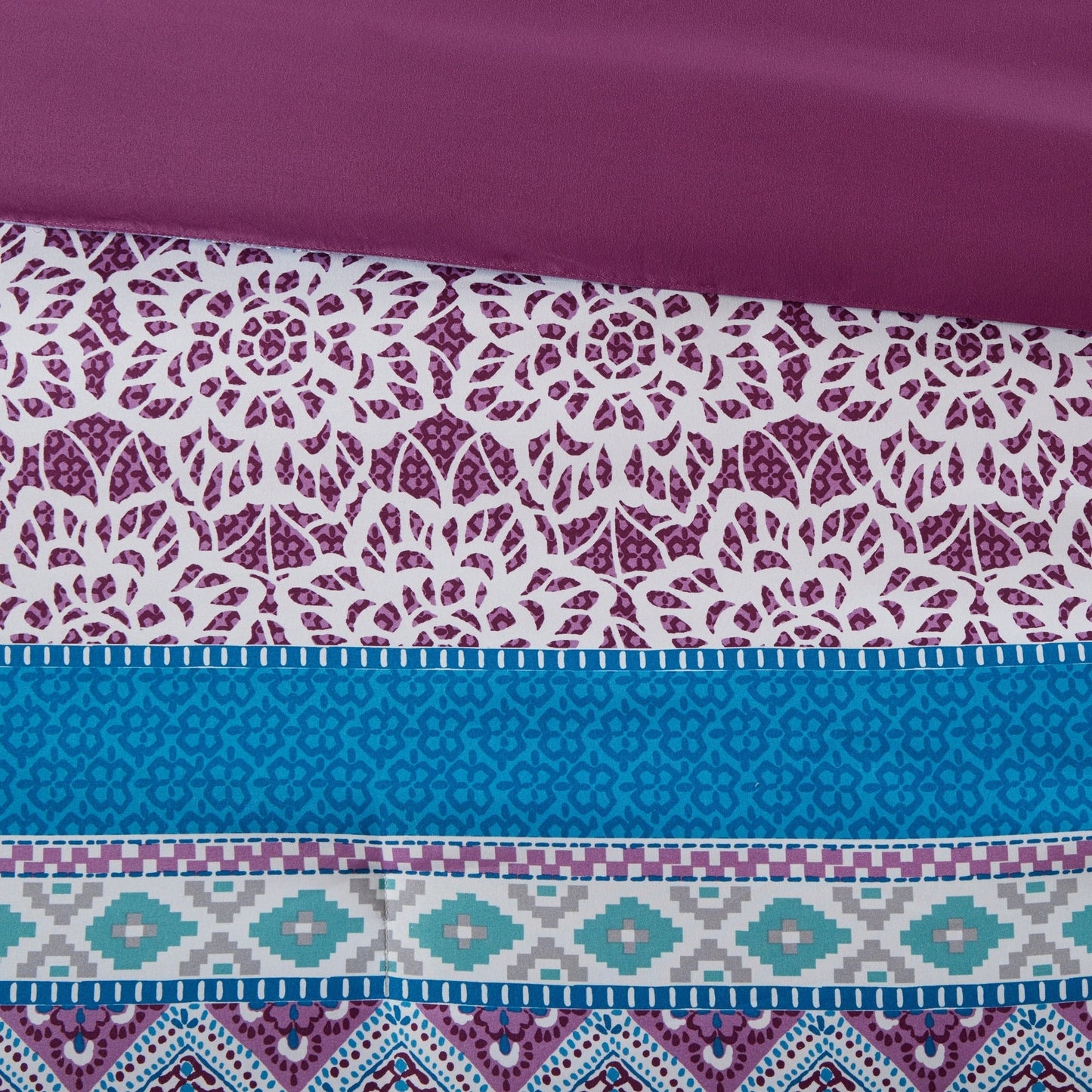 Adley Purple Printed Comforter Set by Intelligent Design