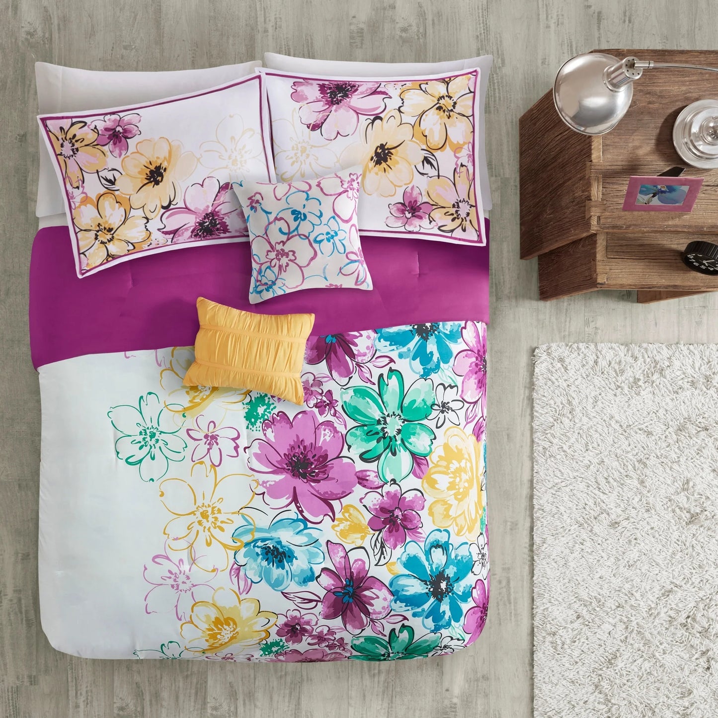 Ashley Floral Microfiber Comforter Set by Intelligent Design