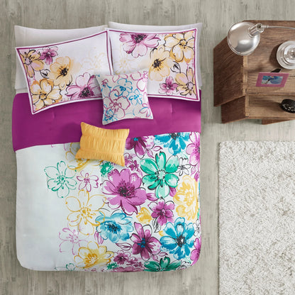 Ashley Floral Microfiber Comforter Set by Intelligent Design
