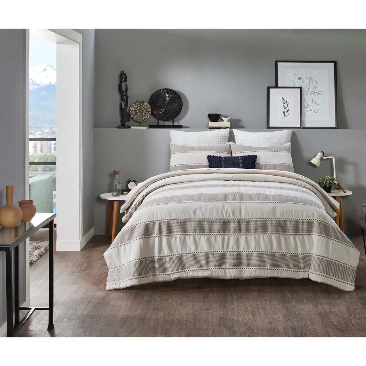 Better Trends Janson Collection Poly/Cotton Comforter Set with Sham - Absorbent, Moisture-Wicking, Machine Washable, Tumble Dry