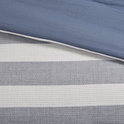 Harbor House Brooks 5 Piece Oversized Cotton Stripe Comforter Set