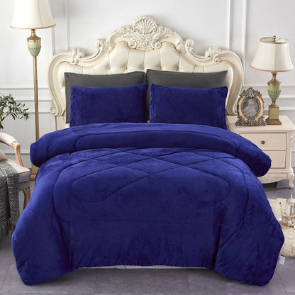 Fleece/ Sherpa Down Alternative 3-piece Comforter Set