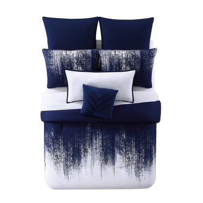 Vince Camuto Lyon Two-tone Brushstroke Comforter Set