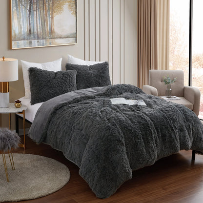Long Plush Shaggy Comforter Set