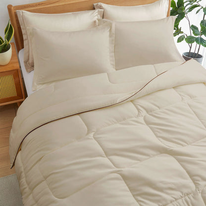 3 Piece Reversible Silky Luxury Soft Satin Comforter with 2 Satin Pillowcases