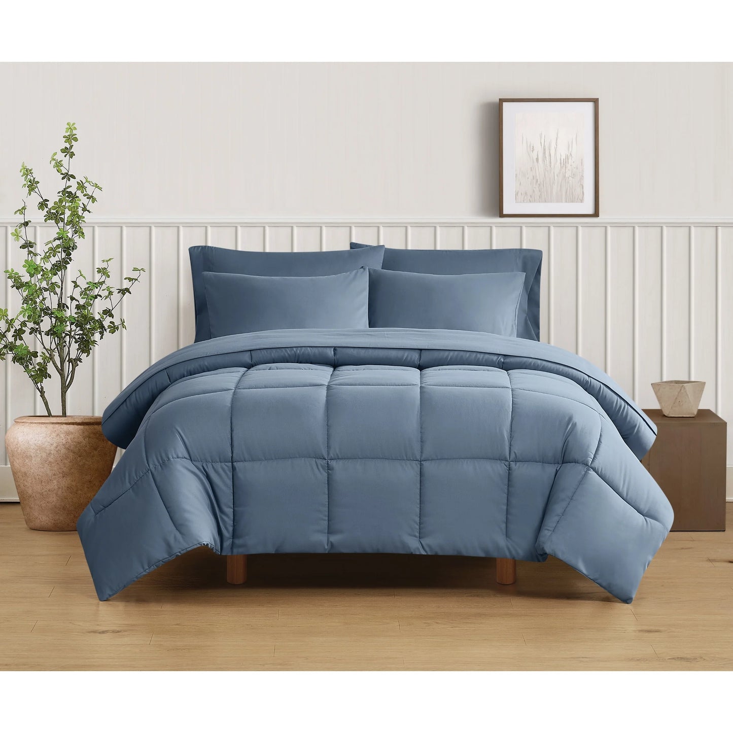 Truly Soft Green Recycled Solid Comforter Set