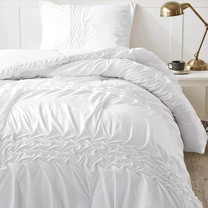 Pleated Knit and Loop Textured Oversized Comforter