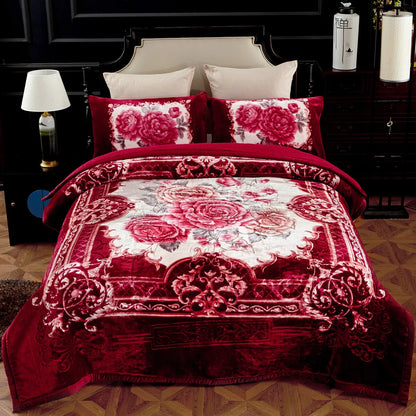 Ultra Plush Printed 3-piece Sherpa Borrego Comforter Set