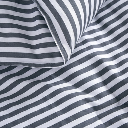 Bergen Blue White striped 100 % Cotton Comforter Set