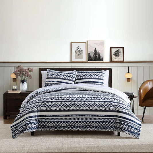 Eddie Bauer Shelton Fair Isle Plush Reversible Comforter Set