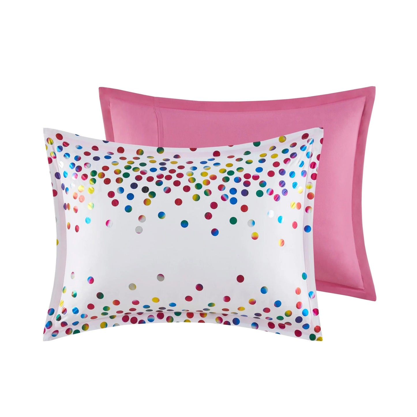 Intelligent Design Cora Rainbow Iridescent Metallic Dot Comforter Set