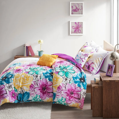 Ashley Floral Microfiber Comforter Set by Intelligent Design